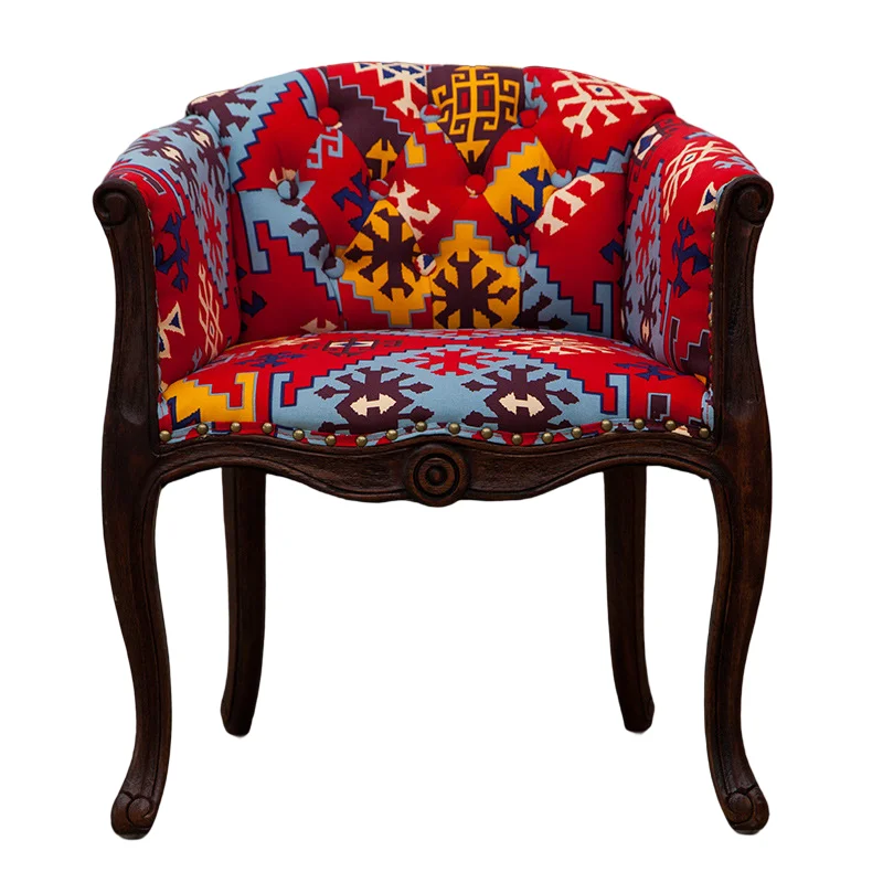 Customizable American leisure study single study solid wood antique chair