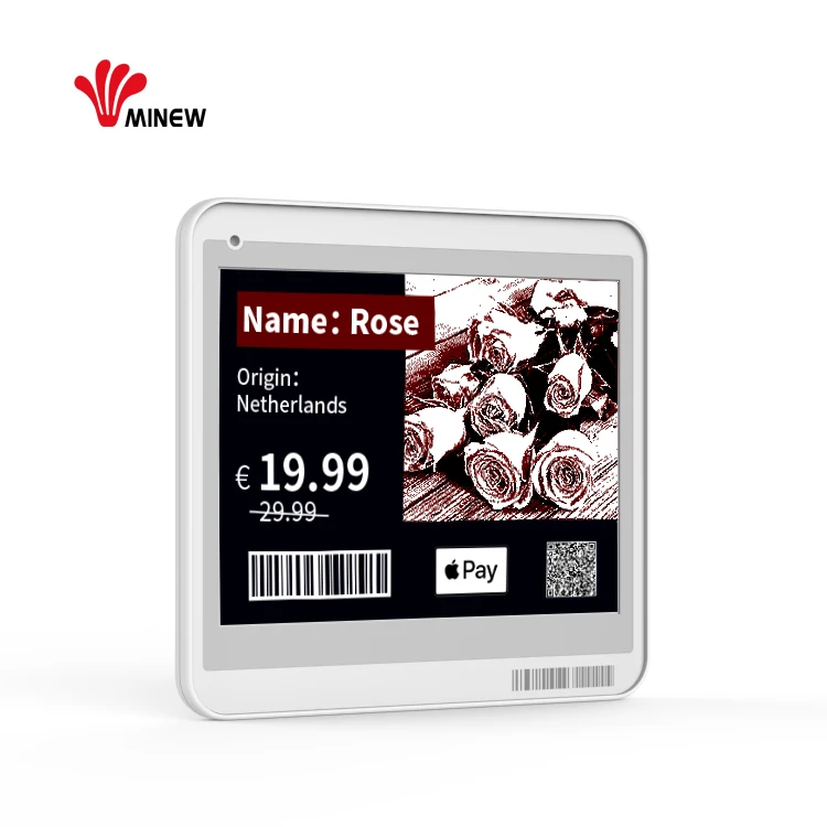 Minew 4.2 дюйма Eink черного белого и красного цветов триколор ценовой ярлык Электронный Ценник ESL для супермаркета