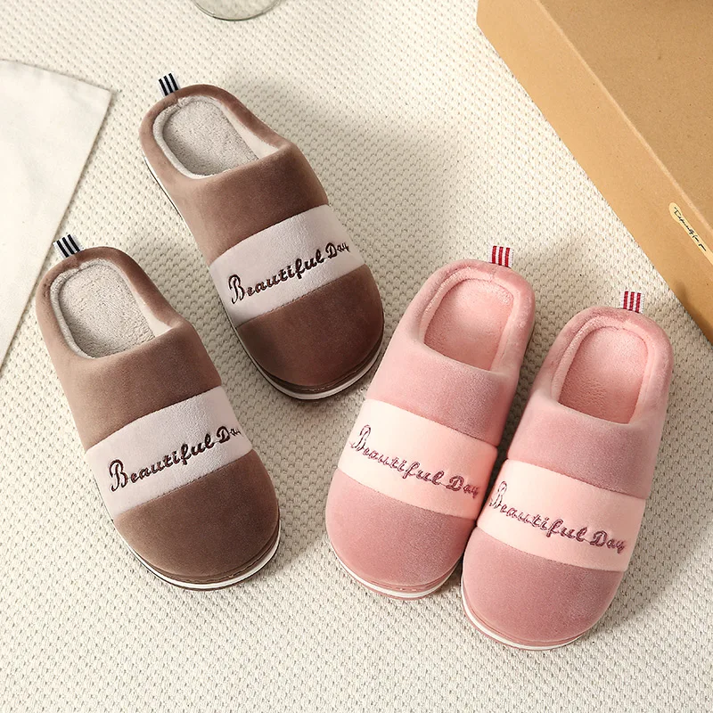 Wholesale non slip indoor mens cotton winter warm slippers for men