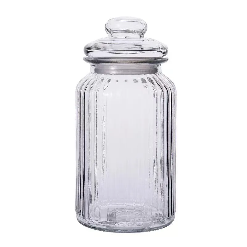 Wholesale large cookie storage bottles jars glass with lid storage pickles jar