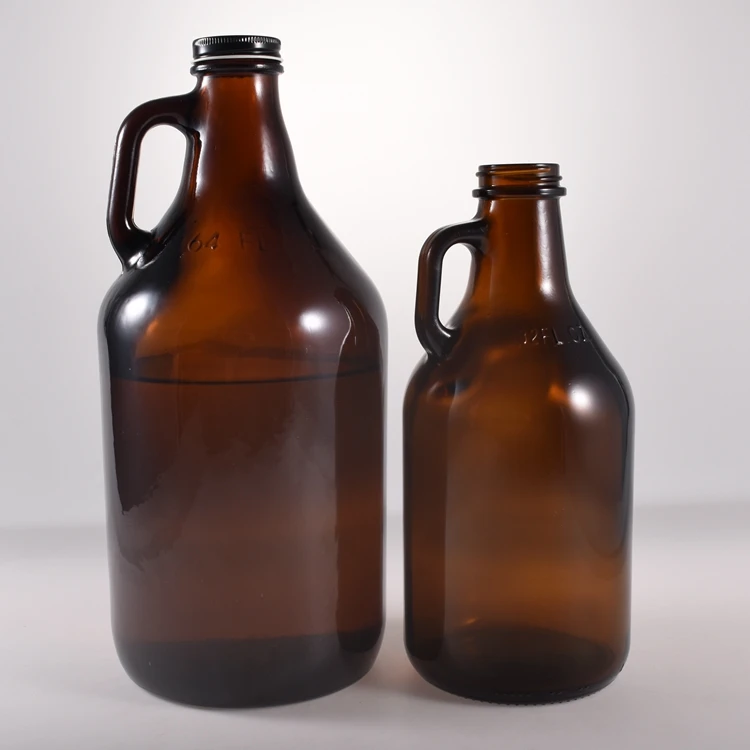 new arrive 64oz food grade amber fresh milk glass bottle with sealing ring for home