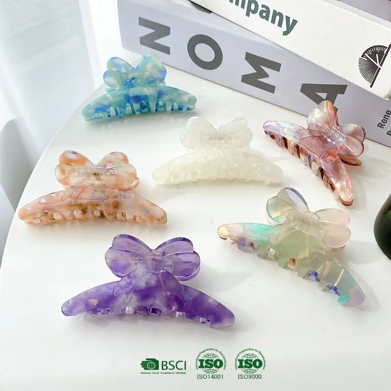 YHJ BSCI Factory Hot Selling Vintage 9cm Large Cellulose Acetate Claw Clips Hair Clips Hair Claw for Women