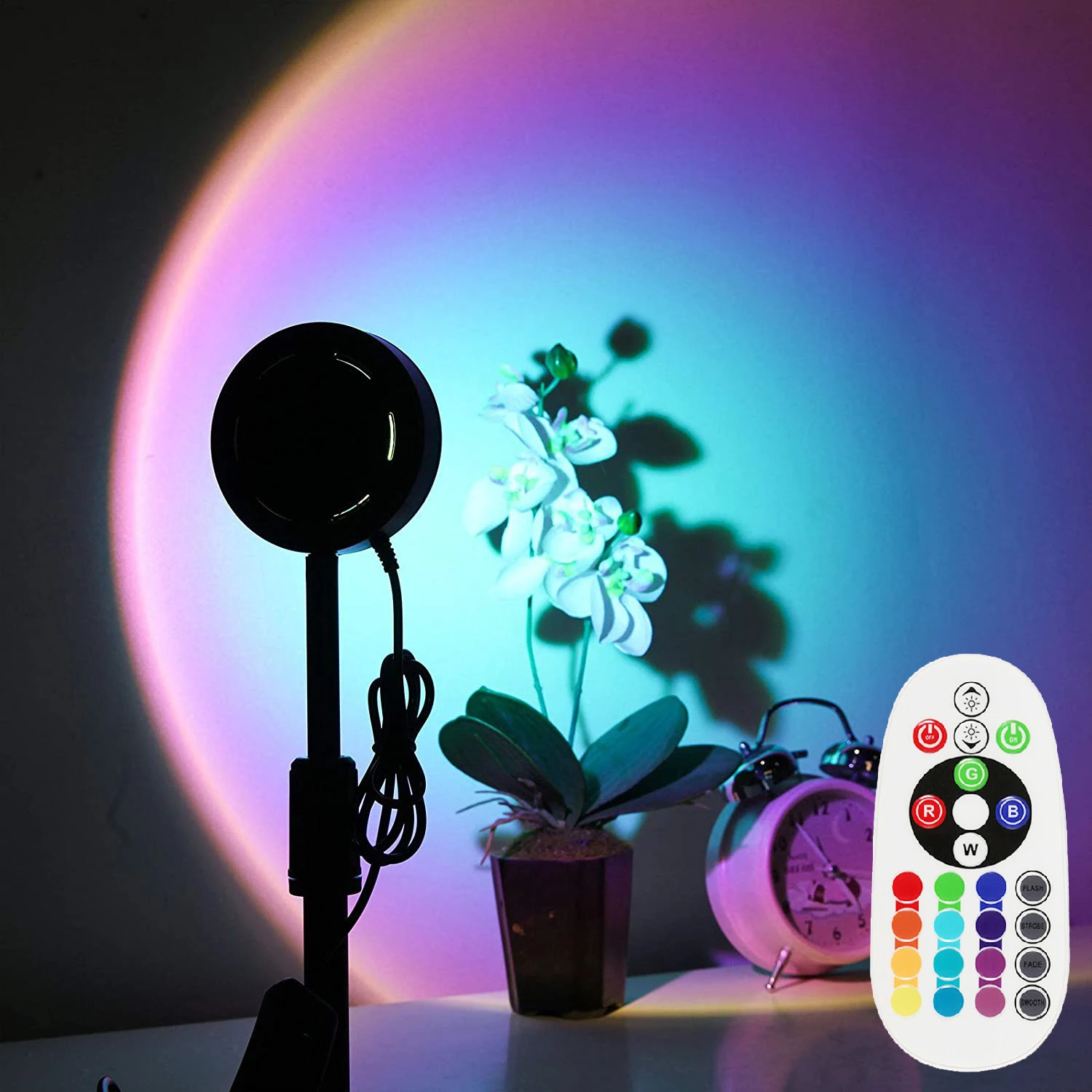 Colorful Wedding Sunset Light Romantic Rainbow LED Sunset Projection Lamp