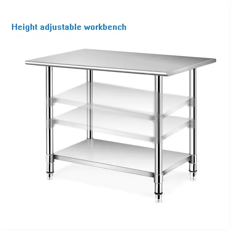 Best selling Commercial Two Three Layers Tables Stainless Steel Kitchen Laptop Workstations