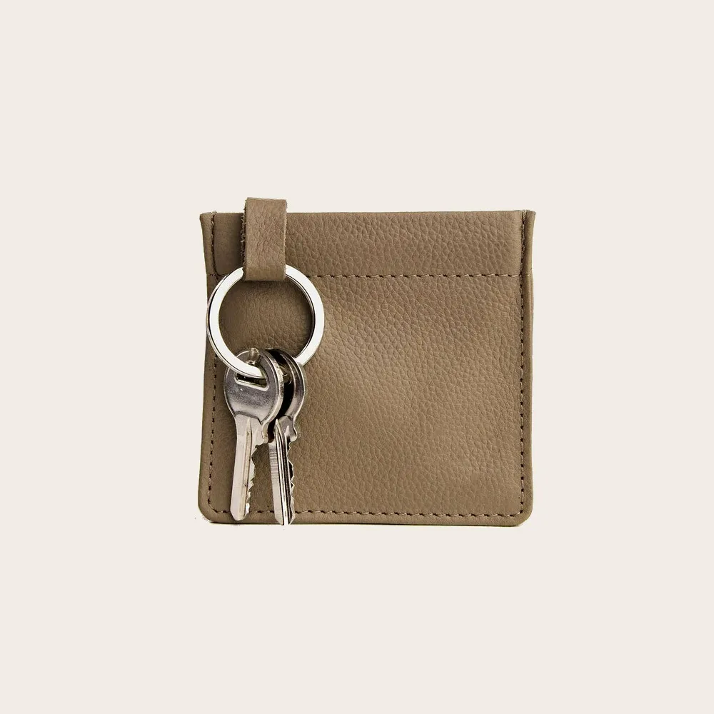 High quality classic luxury wholesale ladies coin key pouch custom leather coin purse keychain