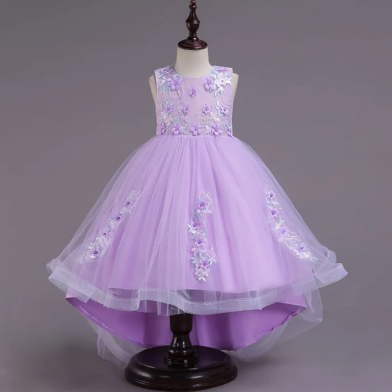 
High Quality Wholesale 12 Years Children Princess Birthday Party Wedding Baby Flower Girl Lace Dresses For Girls Of Year 14 