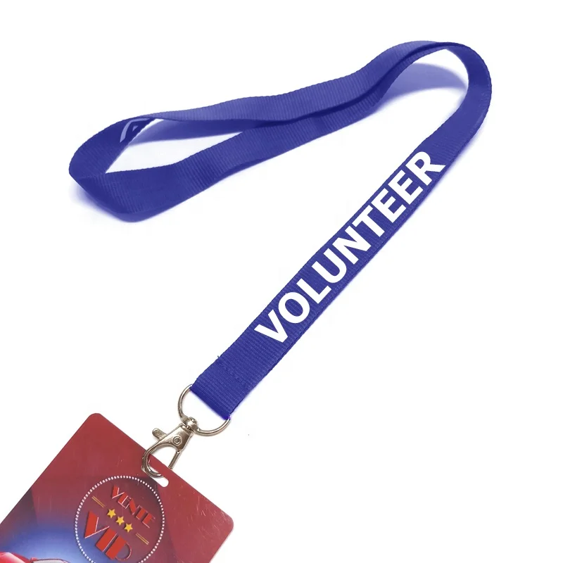 Personalized Blue STAFF Neck Strap Lanyards With Hard Plastic All Access VIP ID Pass Badge Card