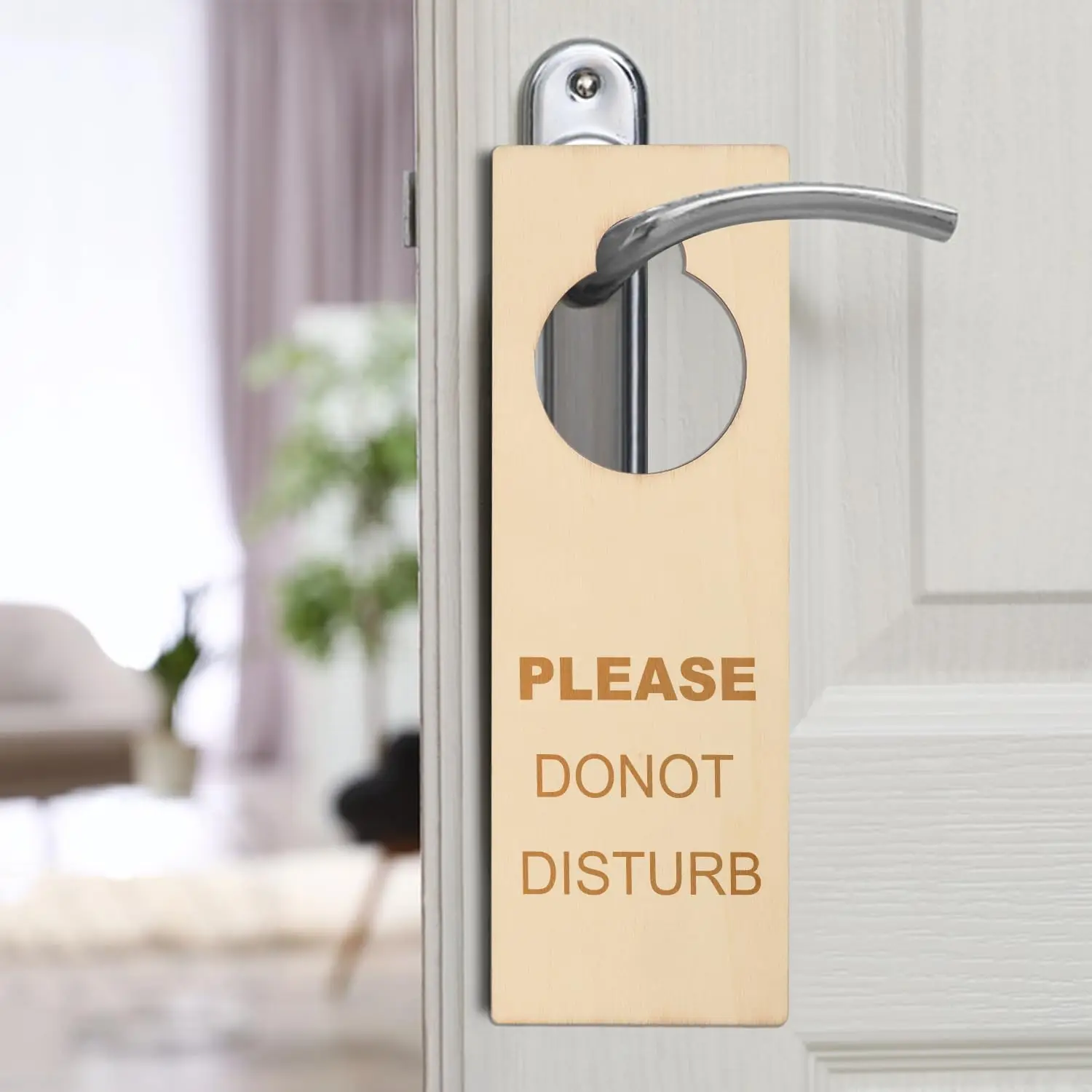 Door Hanging Sign Wood Door Handle Signs Blank Hotel Hangers Wooden Hanging Tags  Wood Craft Plaque DIY Door Message Notes