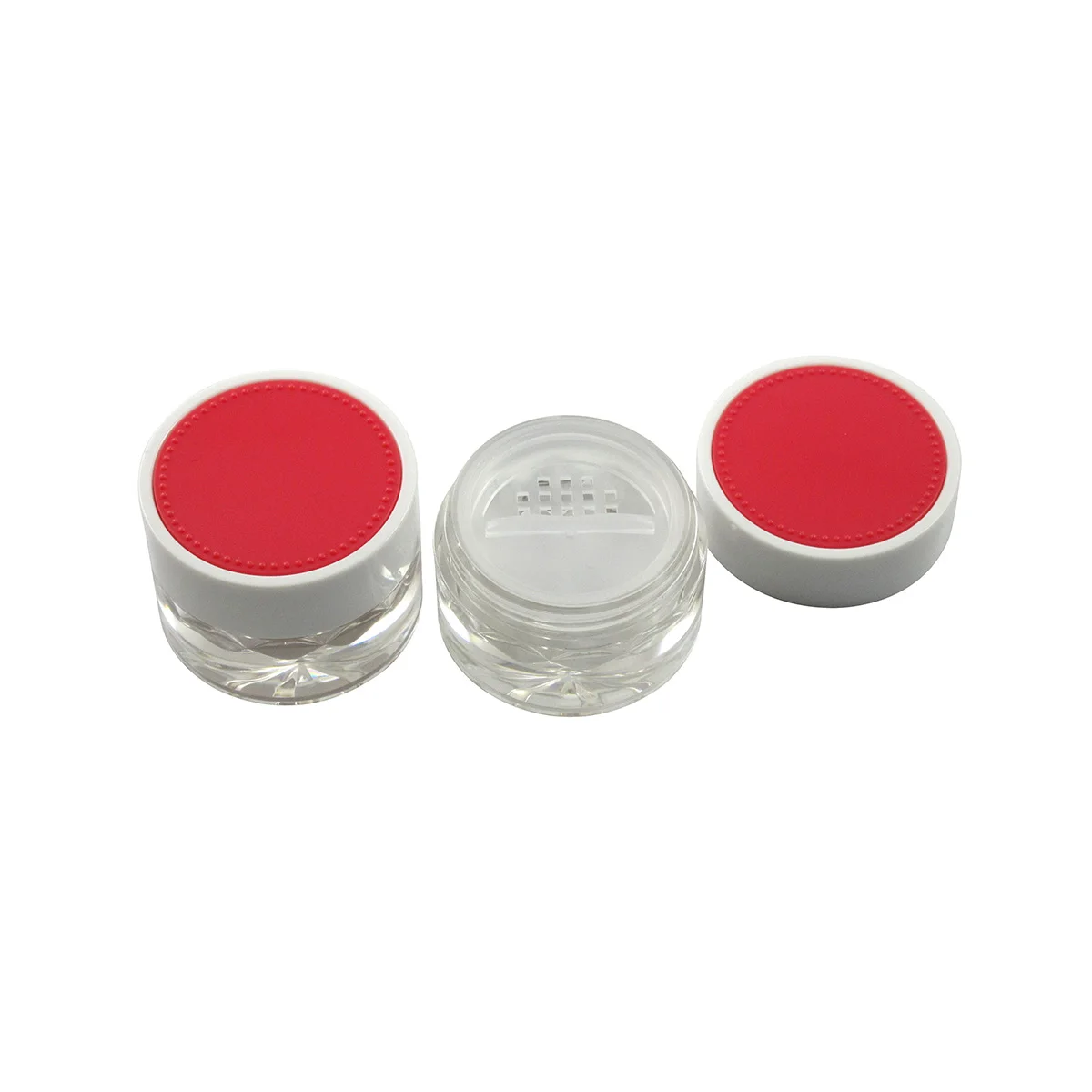 TM-ES6207 15g loose powder case double sieve powder jar empty plastic loose powder jar with sifter