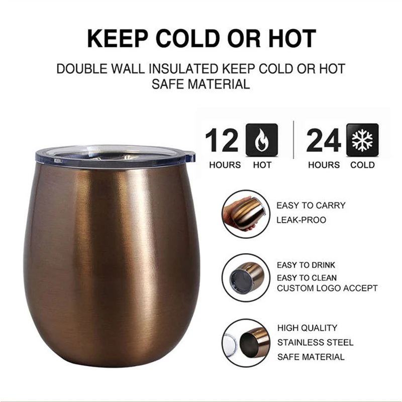 Custom Logo 10oz Double Wall Stainless Steel Blanks Sublimation Wine And Coffee Insulated Tumbler With Straw