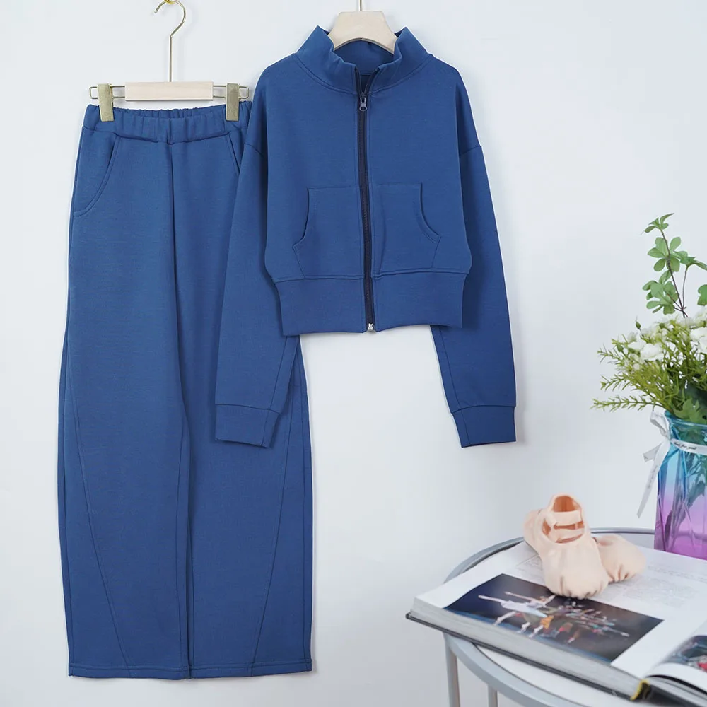Wholesales new arrivals cotton hot sales dance trainingwear jacket and pants ballet suit