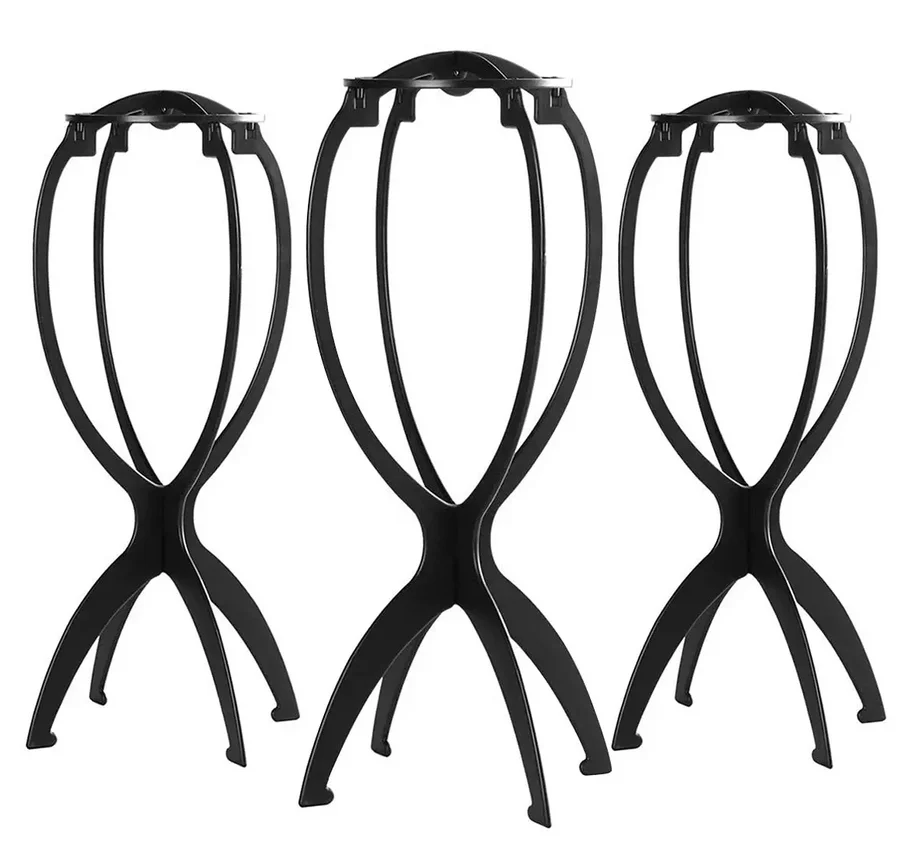 Wholesale Wig Head Holder Plastic Wig Teaching Bracket Portable Folding For Styling Display Women Long Wig