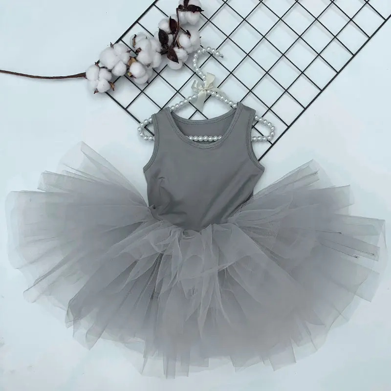 Fancy kids girl ballet tulle princess tutu sleeveless dance dress