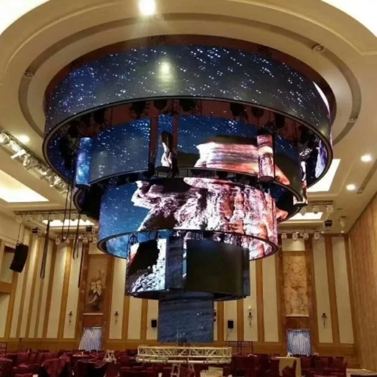 P3.91 P4.81Led Screen Round Curved Stage Background LED Display 500X1000mm