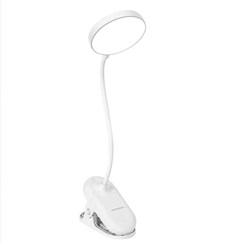 Rechargeable natural white 4500K LED table clamp lamp learning night light small  bedroom bedside Touch dimming lamp