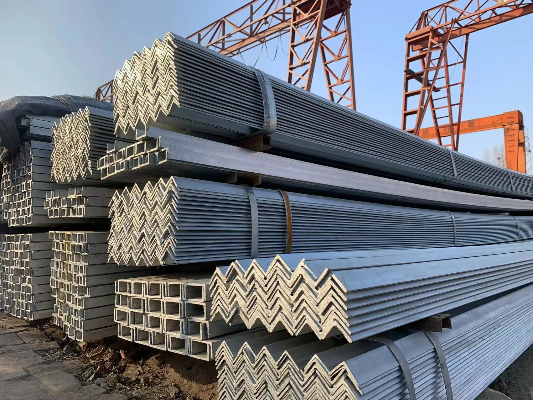 rolled rsa scrap steel q345b q355 s235jr s335jr equal shelves slotted angle 30x30x3mm steel bar hollow iron material