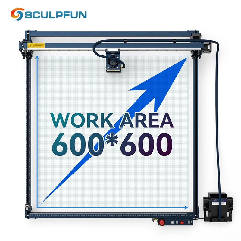 SCULPFUN S30 ультра 33 Вт Автоматический Пневматический Сменный объектив 600*600 мм Лазерная резка гравировальный станок для акриловых листов древесины