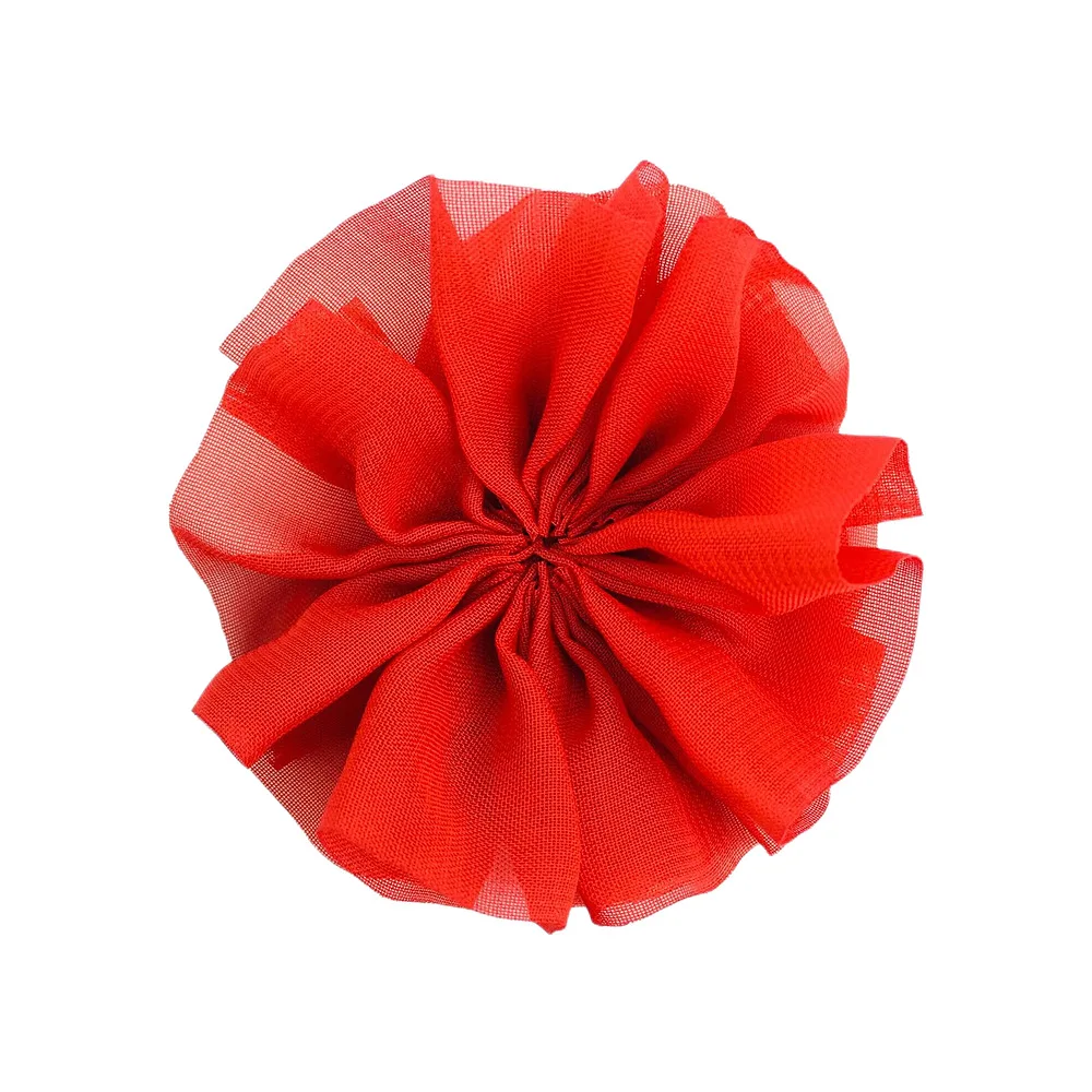 2024 7cm Chiffon Pleated Cloth Flower for Hairpin Hair Band Pet and Cat Dog Clothing Accessories Decorations