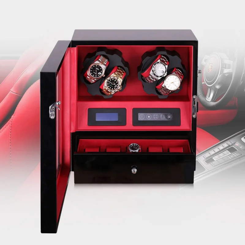 Деревянная автоматическая коробка для хранения часов с 9 отделениями и логотипом под