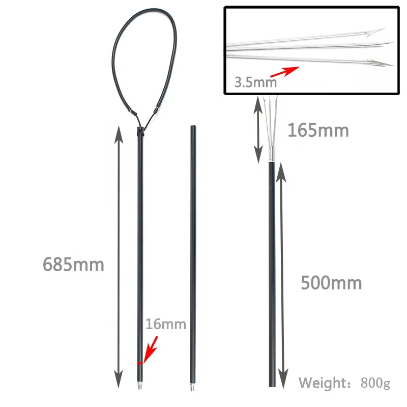 High quality Fiberglass FRP GRP rod spearfishing pole spear fishing harpoon fish fork for fishing and free diving