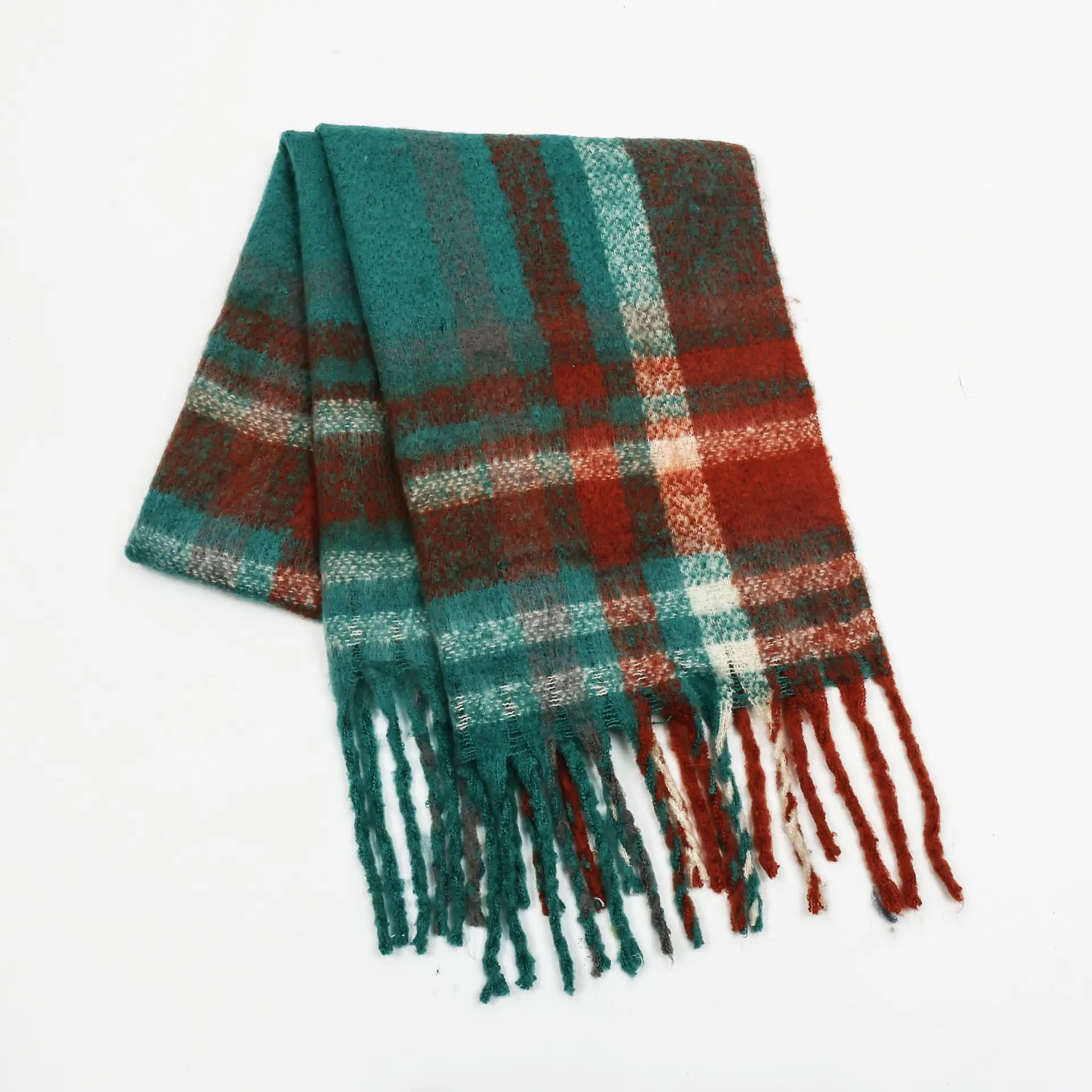 Winter Long Wide Wrap Scarf Warmer Scarves Grey 2024 Classic Tartan Plaid Checked Jacquard Woven Purple Navy Green Coffee Black