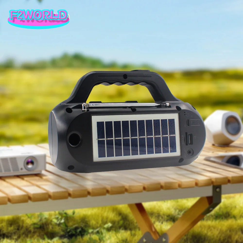 Mini Bluetooth Speaker Wireless Outdoor Bass Loudspeaker Solar USB/TF/FM Radio