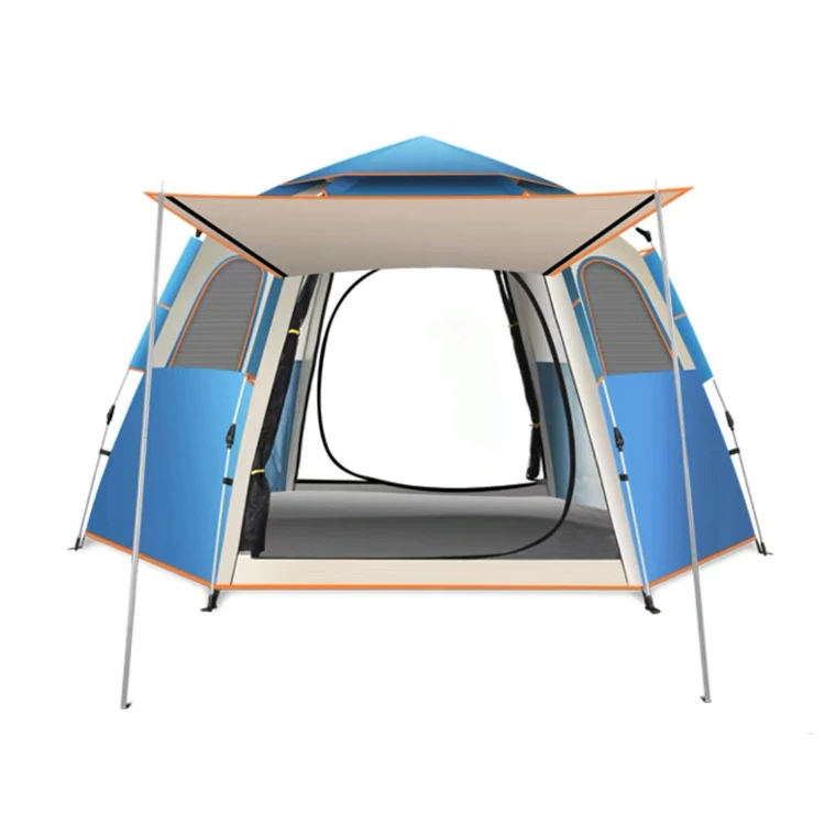Factory Directly Customize Blue/Dark Green/Beige/Black 3-4 Person Pop Up Family Automatic Camping Tents