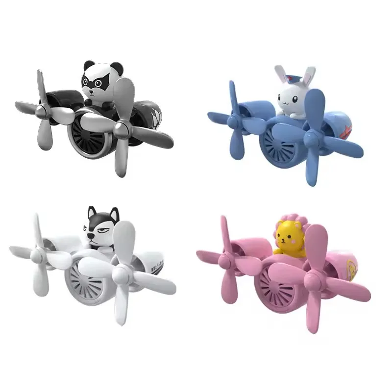 Factory Custom Cartoon Fan Rotating Fragrant Solid Scenes Diffuser Clip Air Freshener Cut Animals Perfume for Car