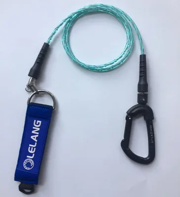 1.4M free diving guide cable wholesale aluminum carabiner wire lanyard freediving strap