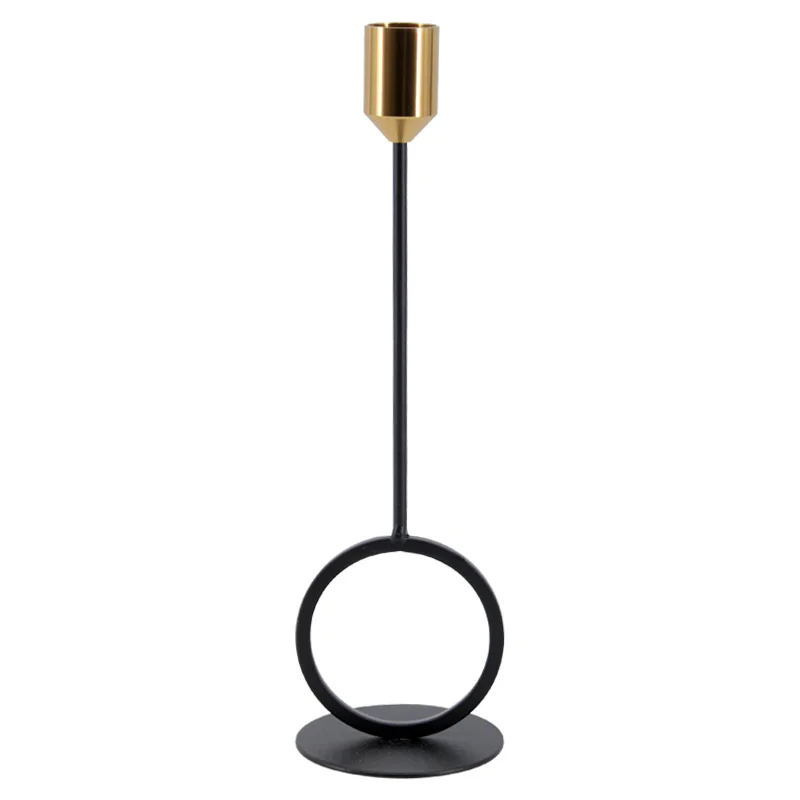Wholesale Metal Black Simple Modern Taper Candlestick Holders Wedding Bar Party Decor Candle Holder