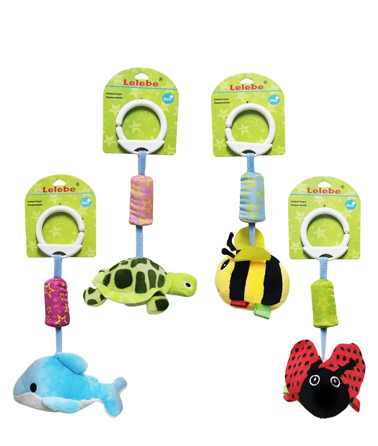 Animal bells with tortoise  hang  ornamental   baby mobiles plush  stuffed animal toy