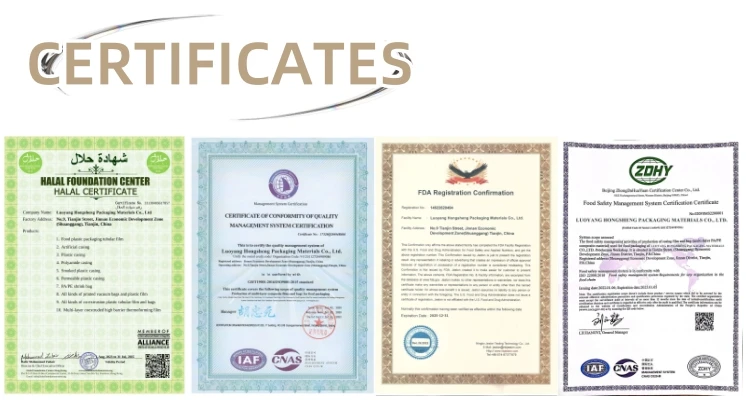 Certified Quality Thicken Heat Water Shrink Sealing PE Film Plastic Food Grade Bags for Market Household Application