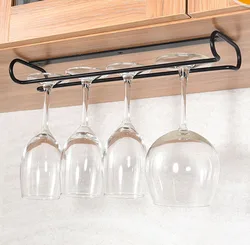 OEM/ODM Under Cabinet Display Hanging Shelf Stemware Racks Bar Metal Wine Glass Holder stainless steel Goblet Rack