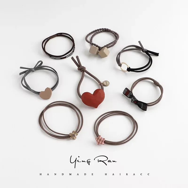 Quality Guaranteed 8pcs in bag Korean Cute Hair Ropes Rubber Elastic Band  Hair Ties Gift Set For Kids or Women hair accessories