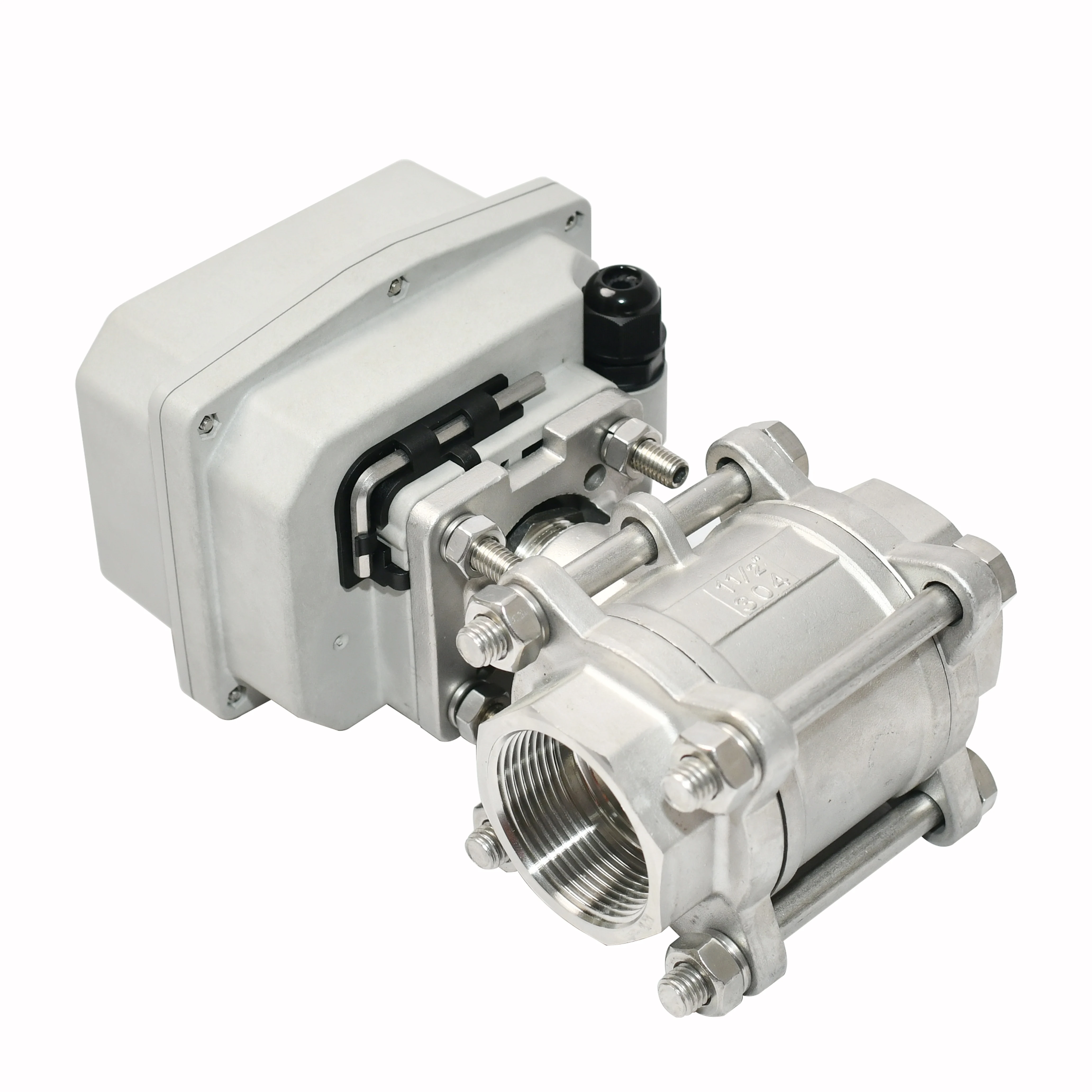 12VDC DN50 DN65 DN80 Stainless Steel valve electric actuated ball valve