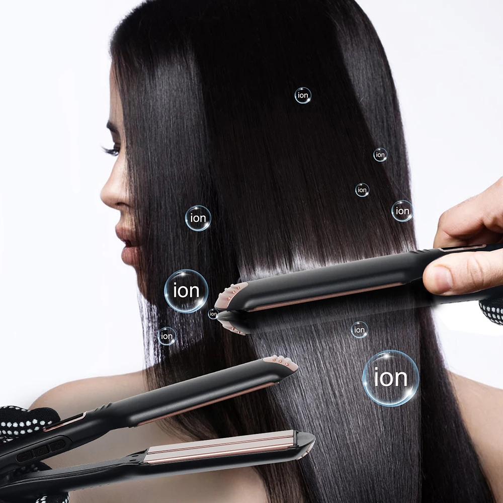 Infrared Wide professional LCD temperature display hair straightener