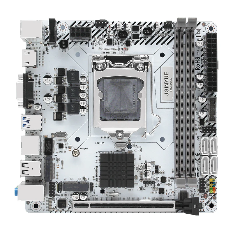 JGINYUE H97 ITX LGA 1150 Motherboard Mini-ITX H97I PLUS for Intel i3 i5 i7 CPU DDR3  M.2 NVME SATA USB3.0 VGA HDMI
