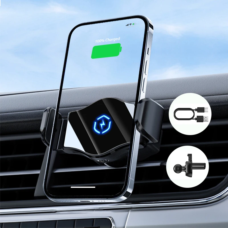 Car Phone Holder Wireless Charger Small Car Wireless Phone Charger Car Charger Fast Charging For Phone