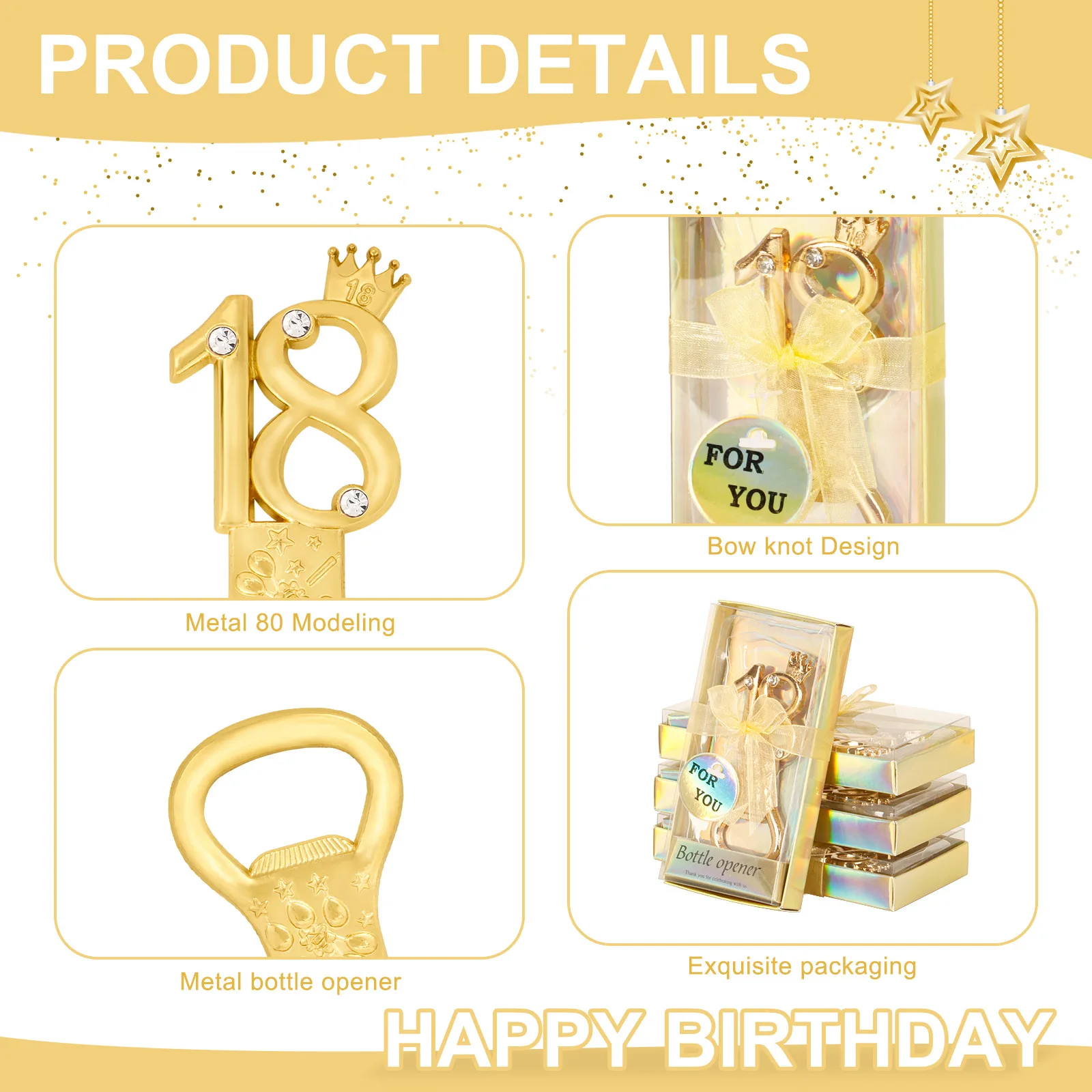 Wedding Celebration Gift of 18th Bottle Opener gifts for 18 year old Birthday party favors for Number 18 Beer openers