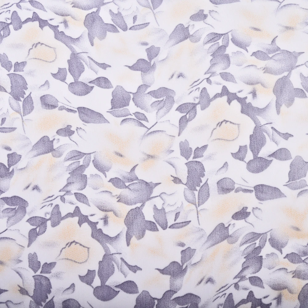 Elegant style gentle beautiful flower pattern printed soft 100% polyester chiffon fabric for dress