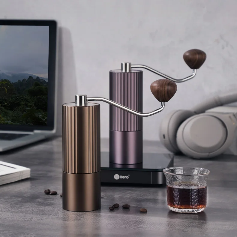 ZeroHero Aluminum Alloy Body Burr Manual Crank Mill Hand Household Coffee Bean Grinder
