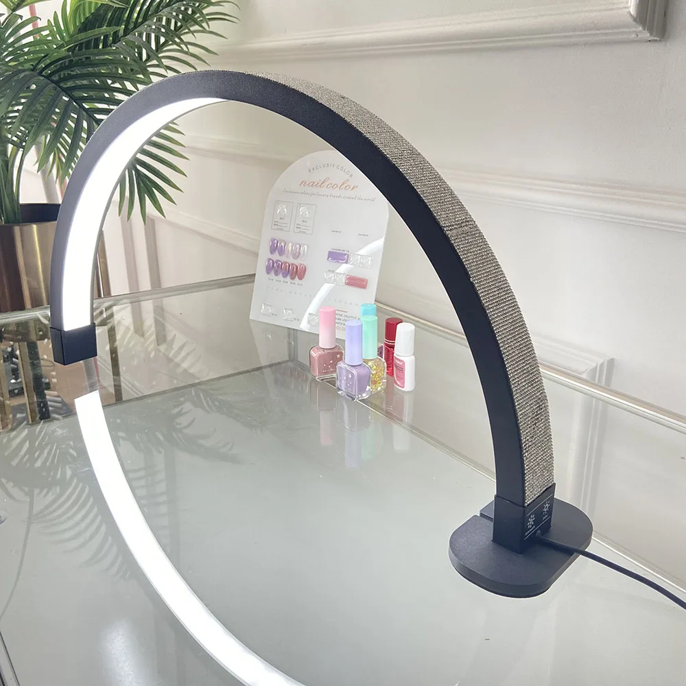 45W Adjustable Desk Lamp Nail Led Table Lamp Diamond Half Moon Nail  Lamp Wholesale Table Desk Half Moon LED Nail Light