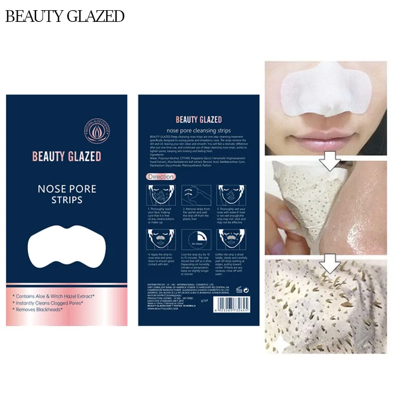 Beauty Glazed Deep Cleansing Purifying Peel Off Black Mud Facial Mask Remove Blackhead Nose Strip Acne Remover Black Mask