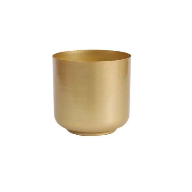 Chinese metal flower vase bowl flower plant pot gold