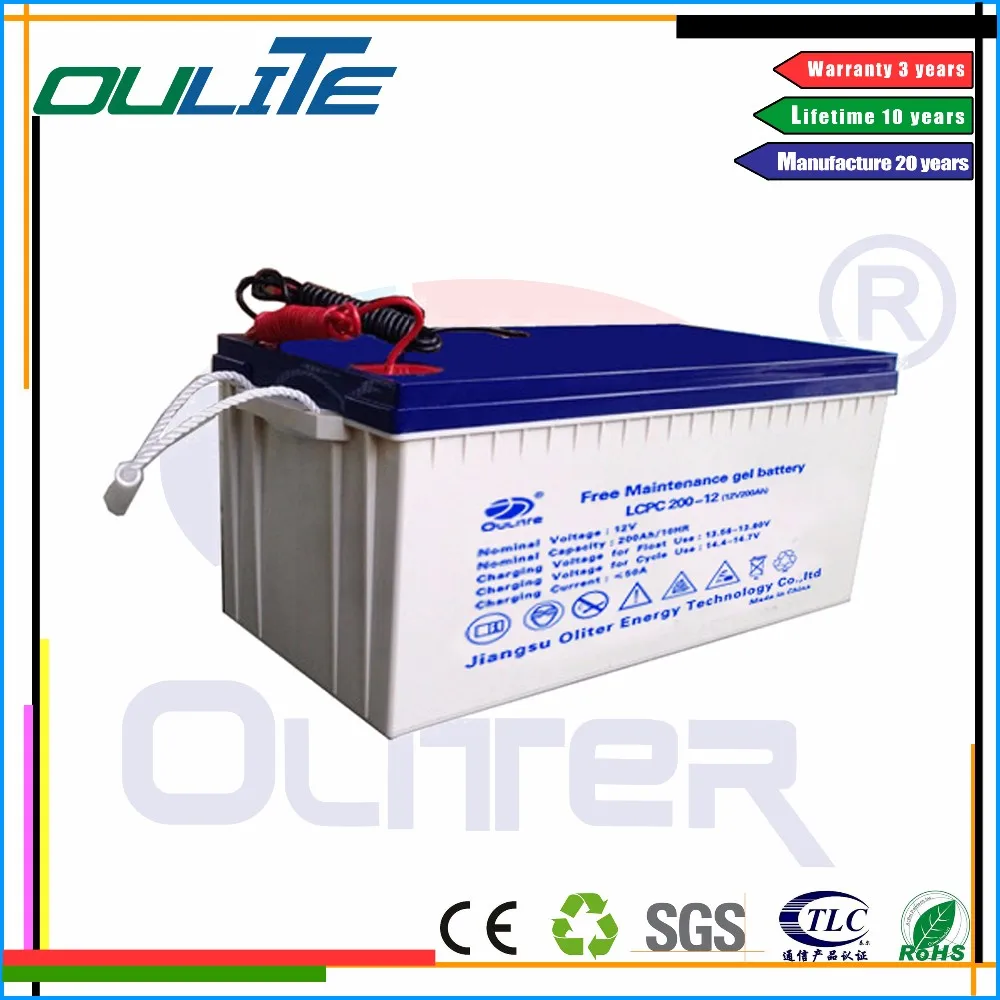 Oliter Deep Cycle 12V 100Ah 150Ah 200 Ah 250 Ah Lead Acid AGM battery Gel Battery