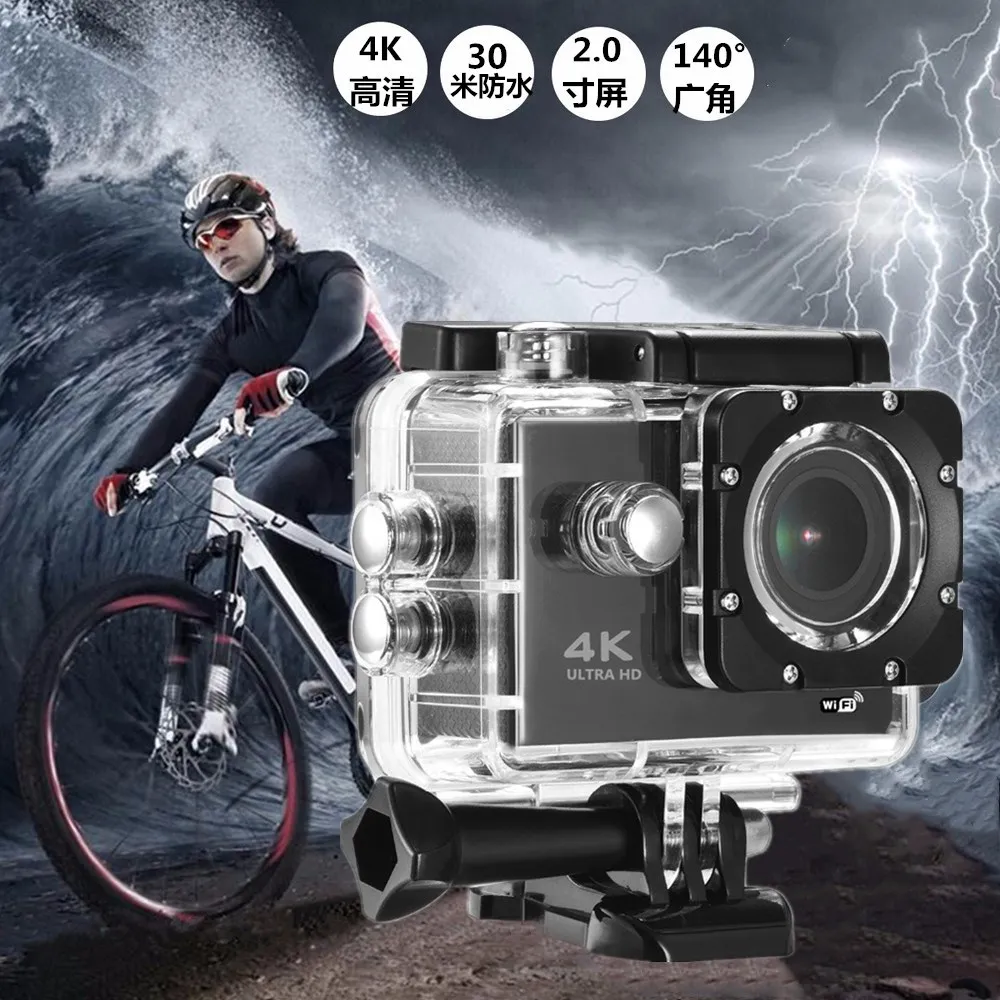 New Wifi Action Camera HD 4K 30fps 16MP 170D 1080P Sport Camera Mini DVR 30M Go Waterproof Pro cam Extreme Sports Video Camera