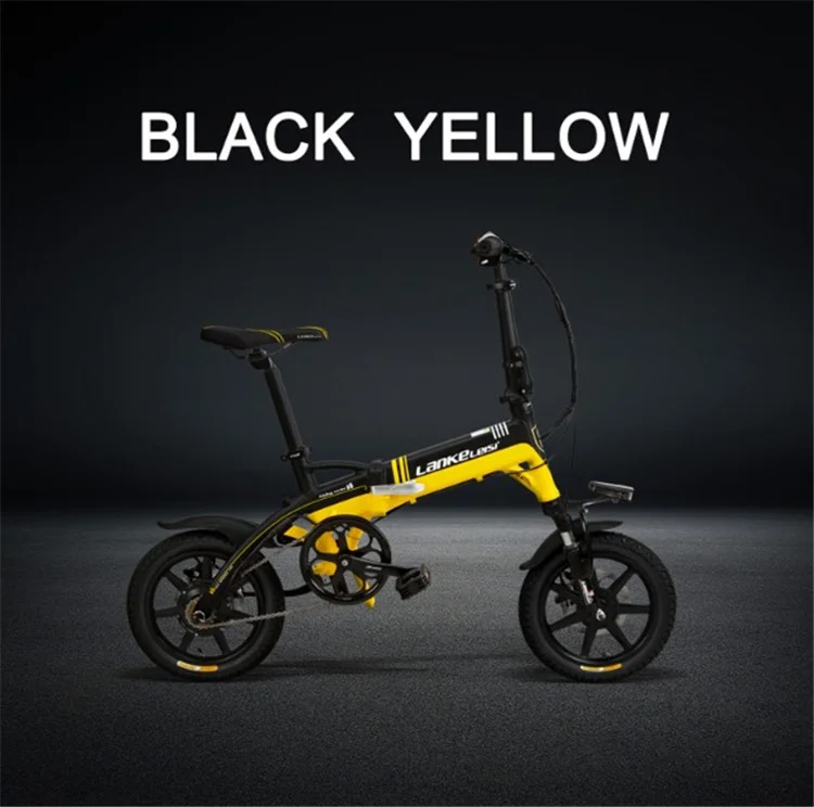 
LANKELEISI A6 14-inch portable folding electric bicycle 36v400w8.7ah lithium battery, level 5 electric moped 