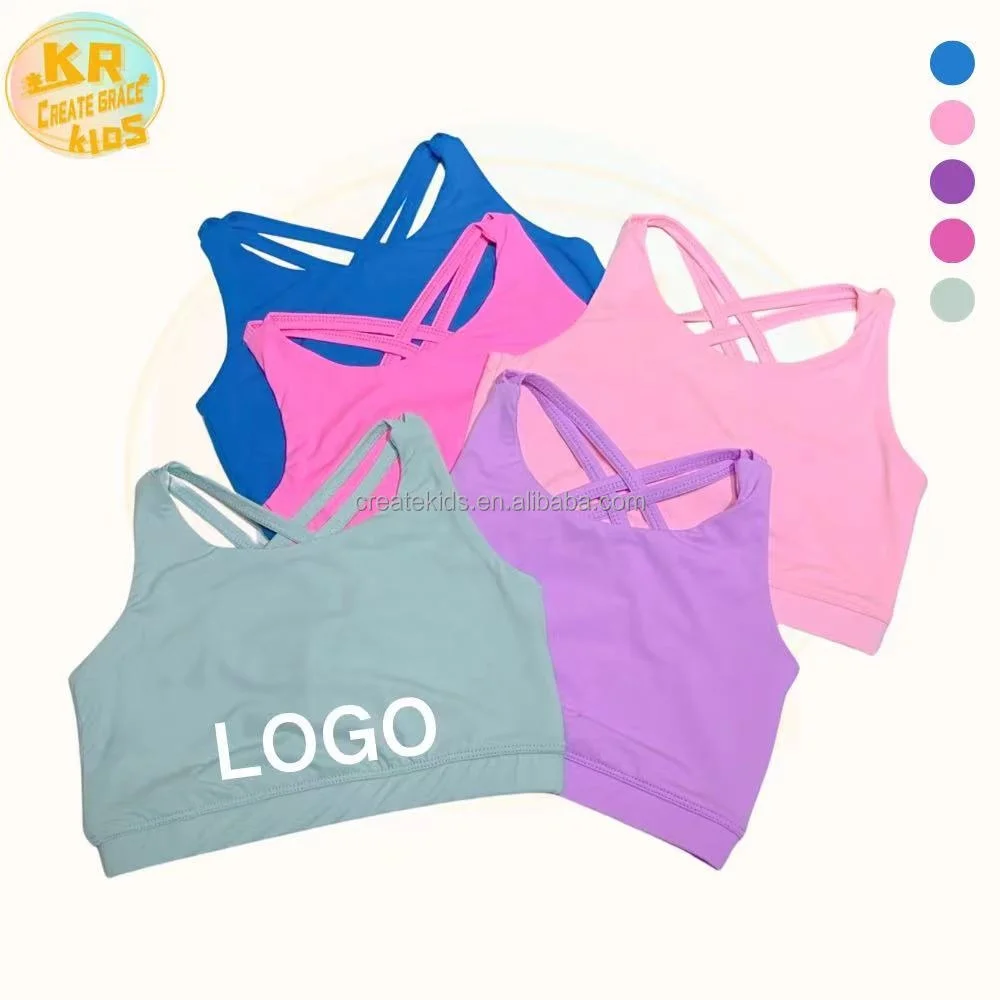 Wholesale Beauty Back Athletics Vest Youth Kids Tennis Gymnastics Clothing Tennis Baby Girl Bra Yoga Sportswear Top