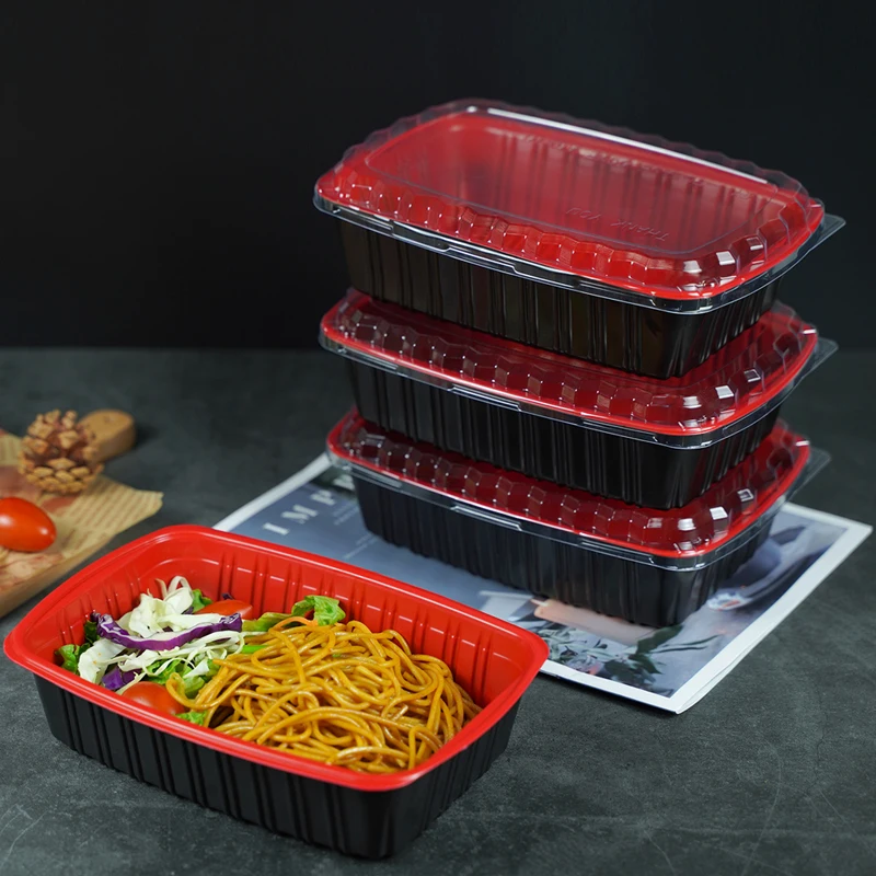 Rectangles disposable eco friendly PP 32oz meal container with ops box custom logo