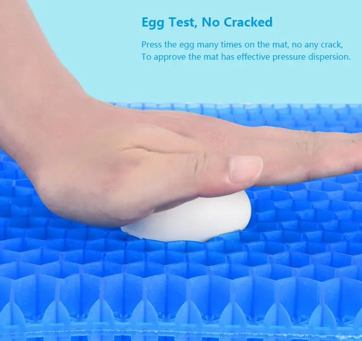 Cool gel seat cushion double thick honeycomb structure breathable washable pressure pain relief for home,office and car